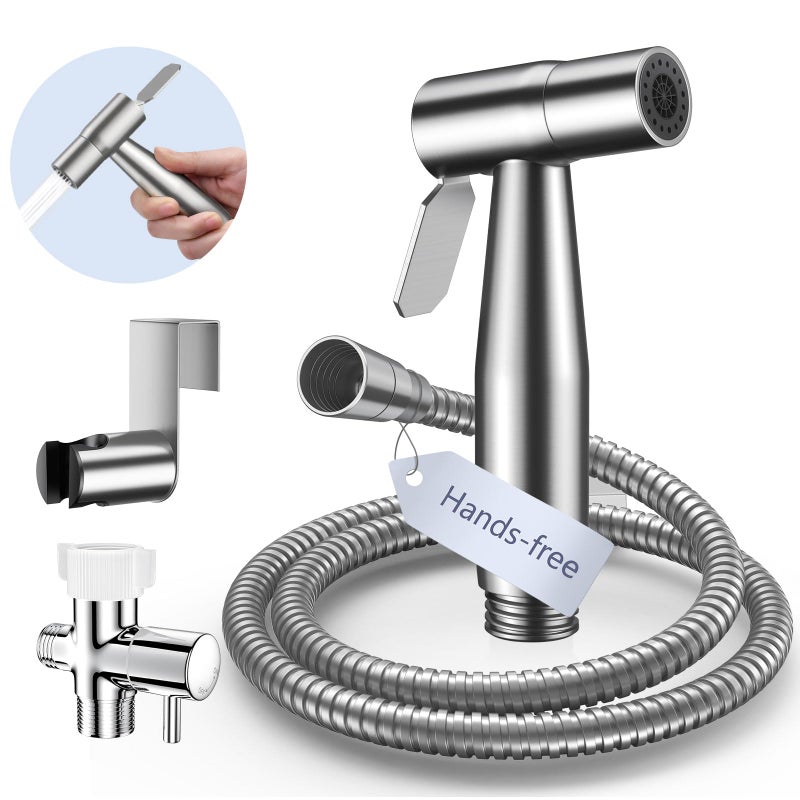 BRITULIF Hands-Free Handheld Bidet Sprayer for Toilet, Muslim Shower Dual Control Mode Spray, Toilet Sprayer with Bidet Hose, Adjustable Bidets Attachment for Toilet for Feminine Wash - Image 1